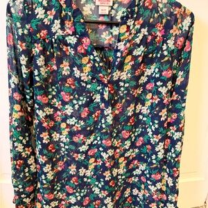 Sheer Multicolor Floral Blouse